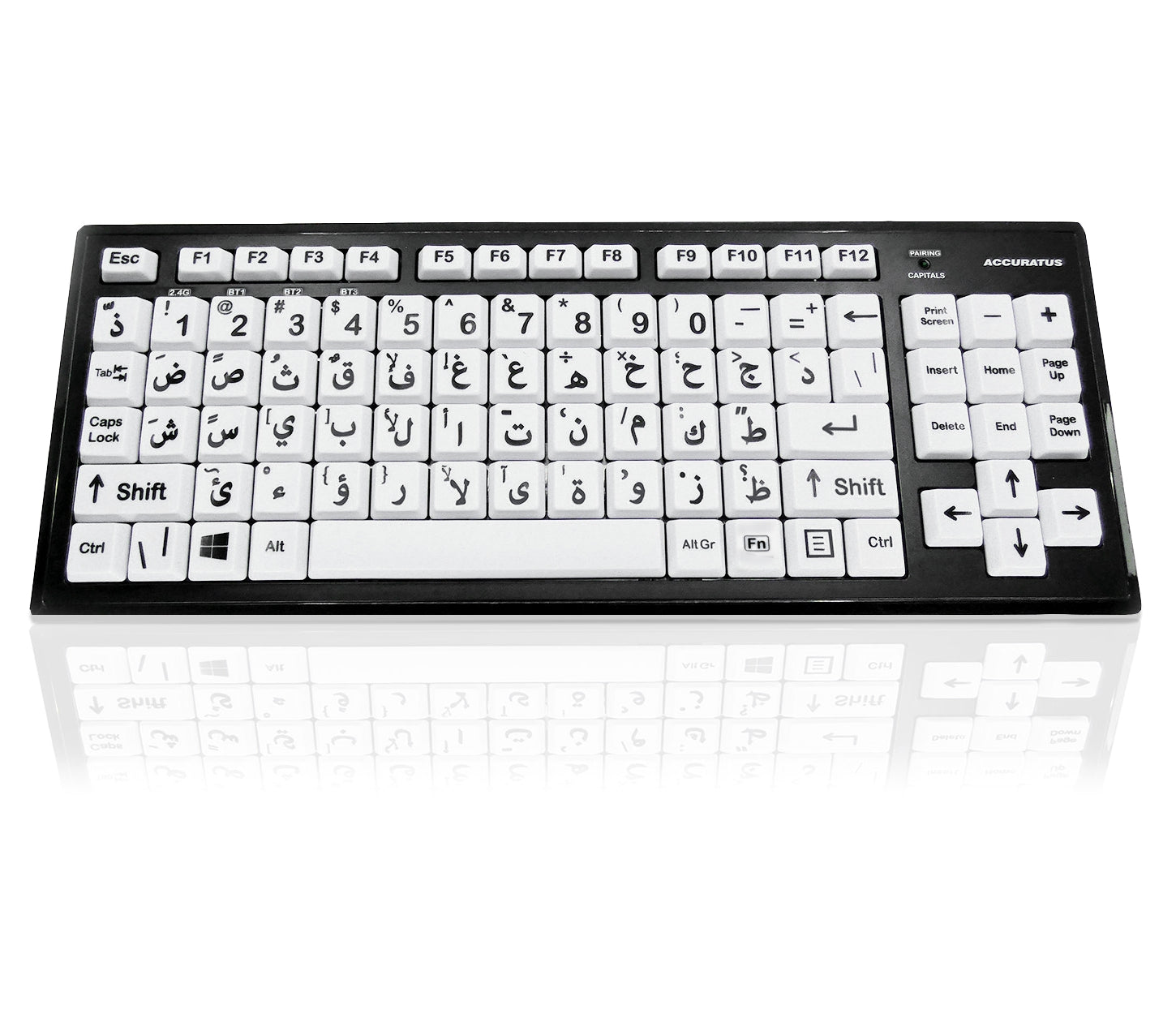 Accuratus Monster 2 Bluetooth & RF - Multi-device Bluetooth & RF Wireless HIGH CONTRAST Upper Case Vision Impairment Keyboard