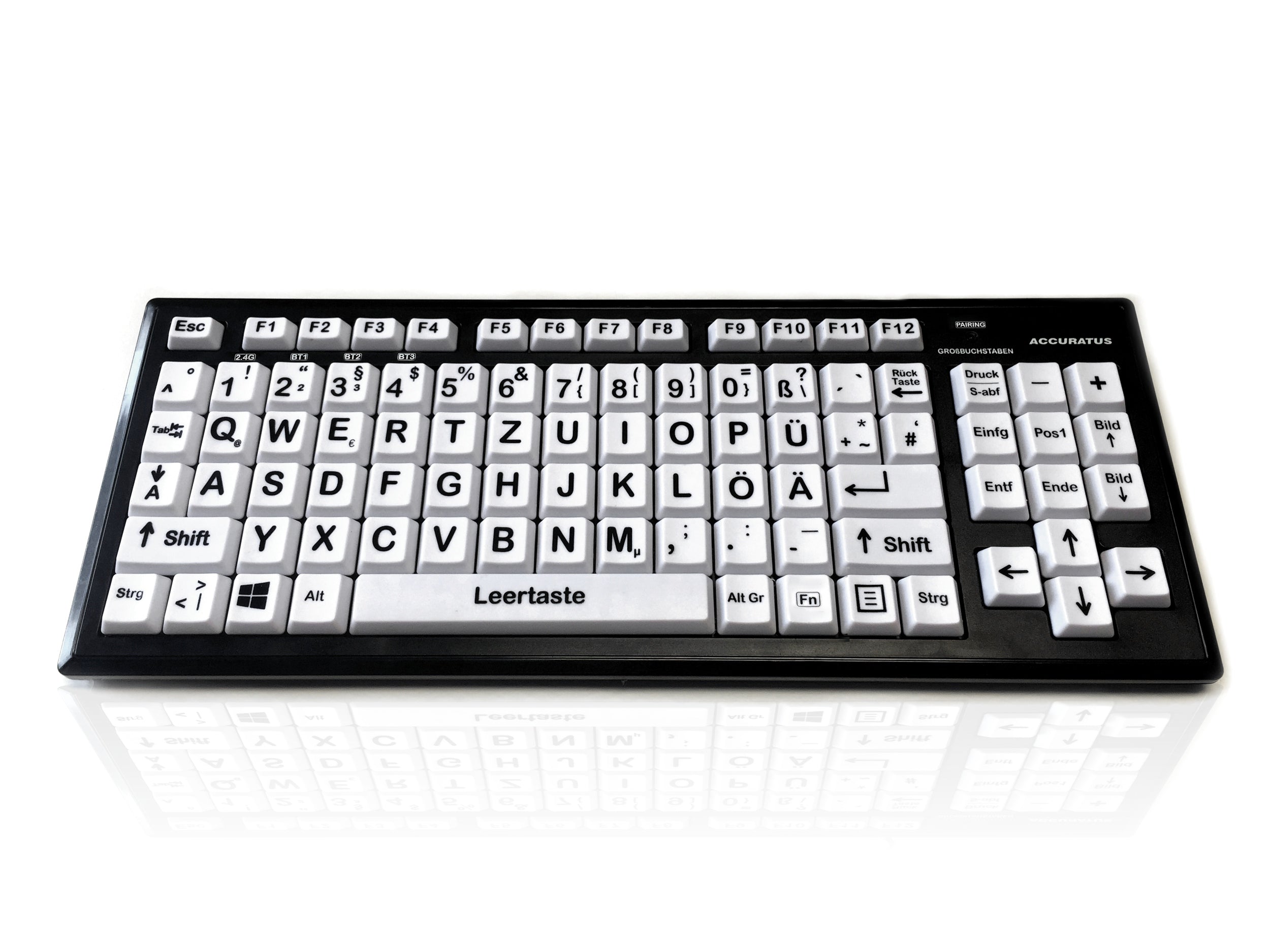 Accuratus Monster 2 Bluetooth & RF - Multi-device Bluetooth & RF Wireless HIGH CONTRAST Upper Case Vision Impairment Keyboard