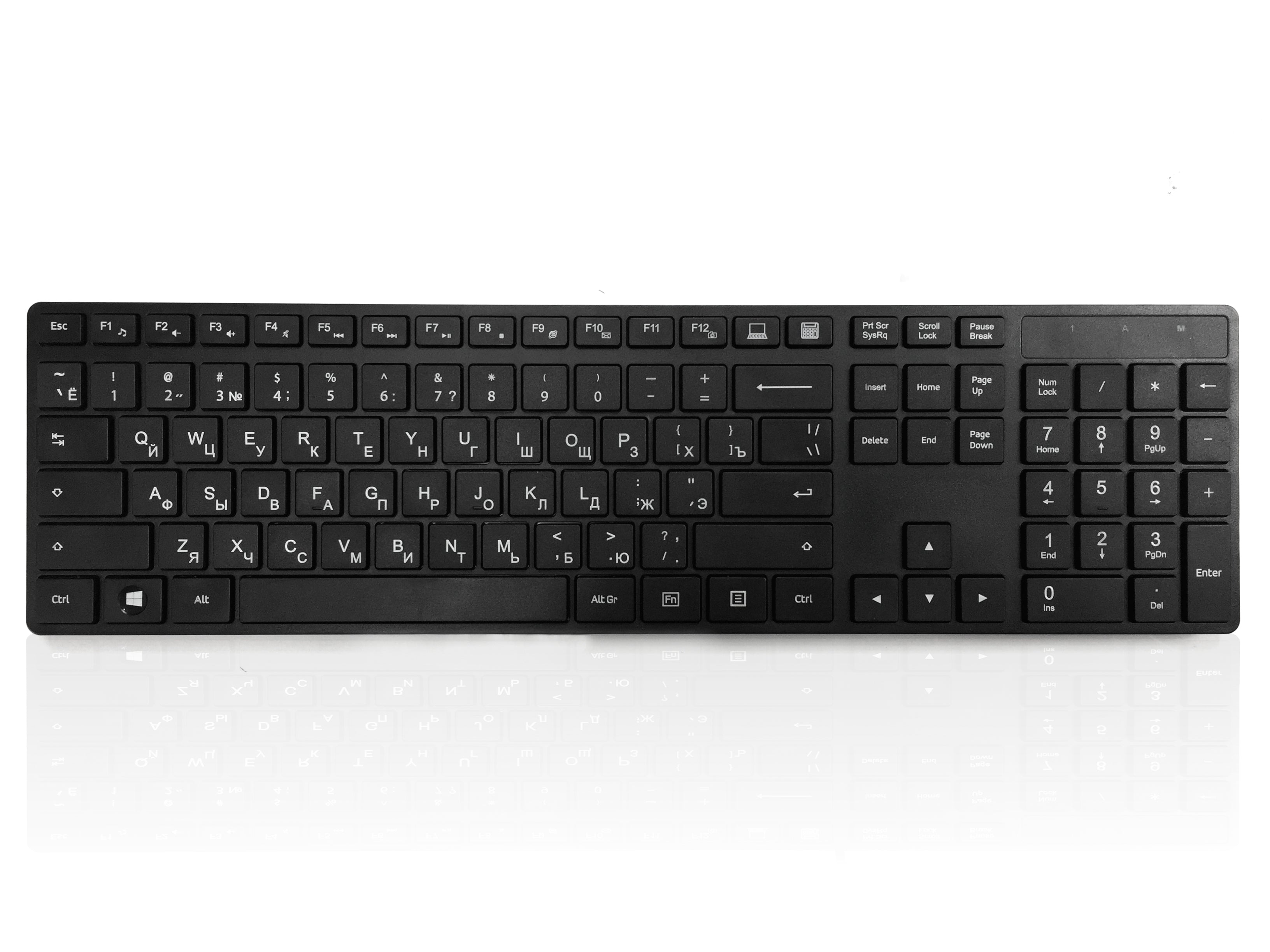 Accuratus 301 - PS/2 Full Size Super Slim Multimedia Keyboard with Square Modern Keys in Black