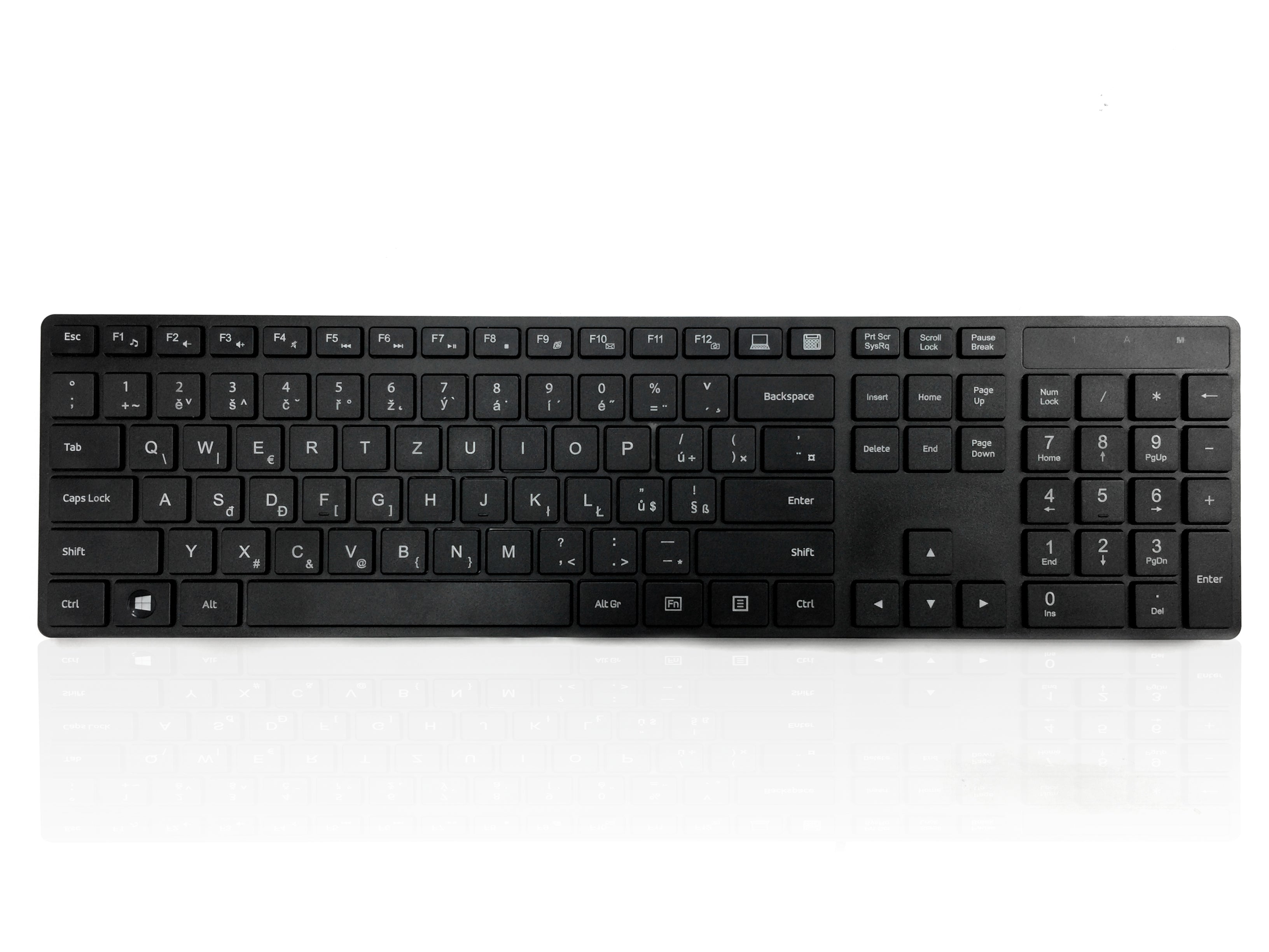 Accuratus 301 - PS/2 Full Size Super Slim Multimedia Keyboard with Square Modern Keys in Black