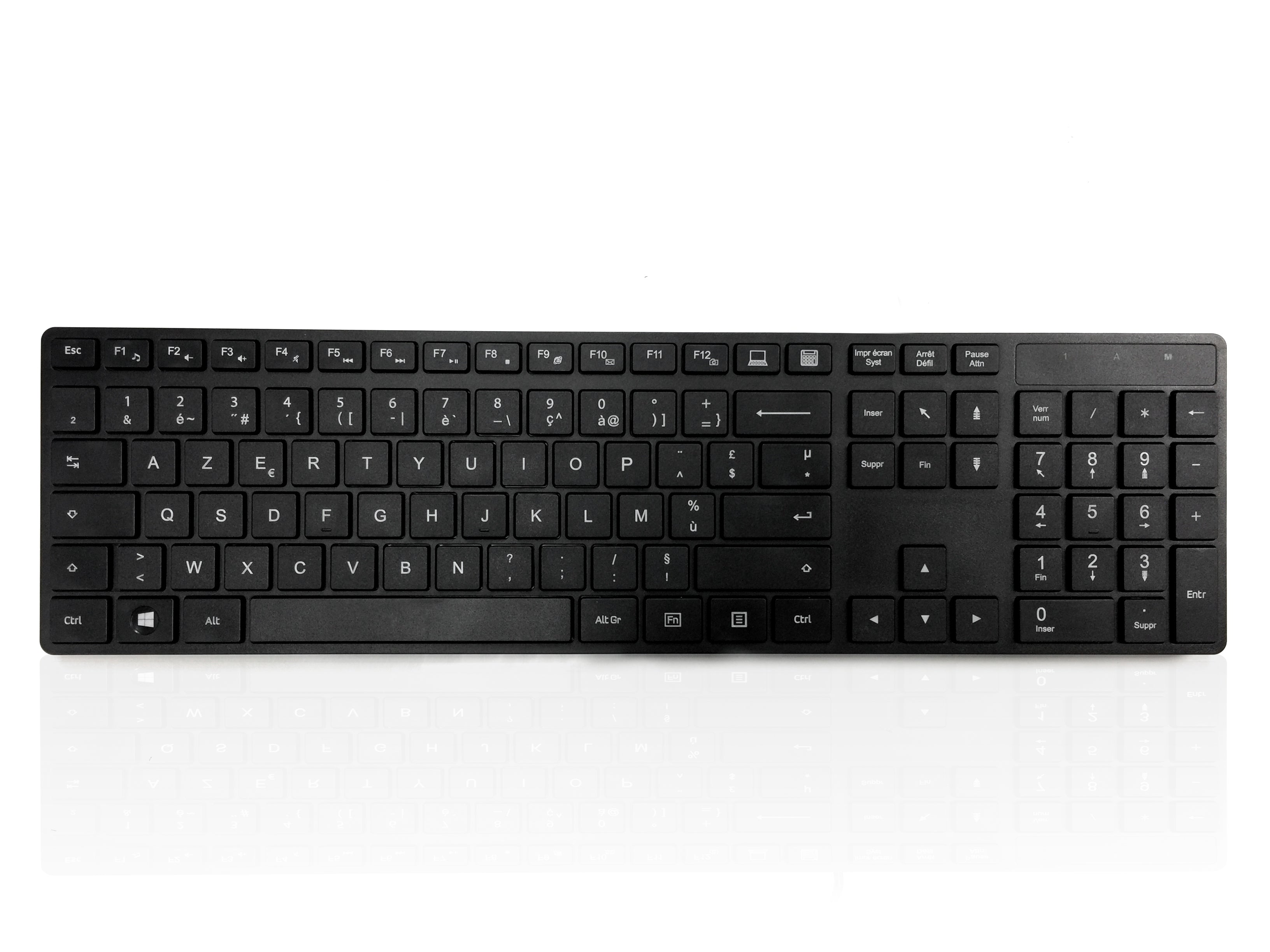 Accuratus 301 - PS/2 Full Size Super Slim Multimedia Keyboard with Square Modern Keys in Black