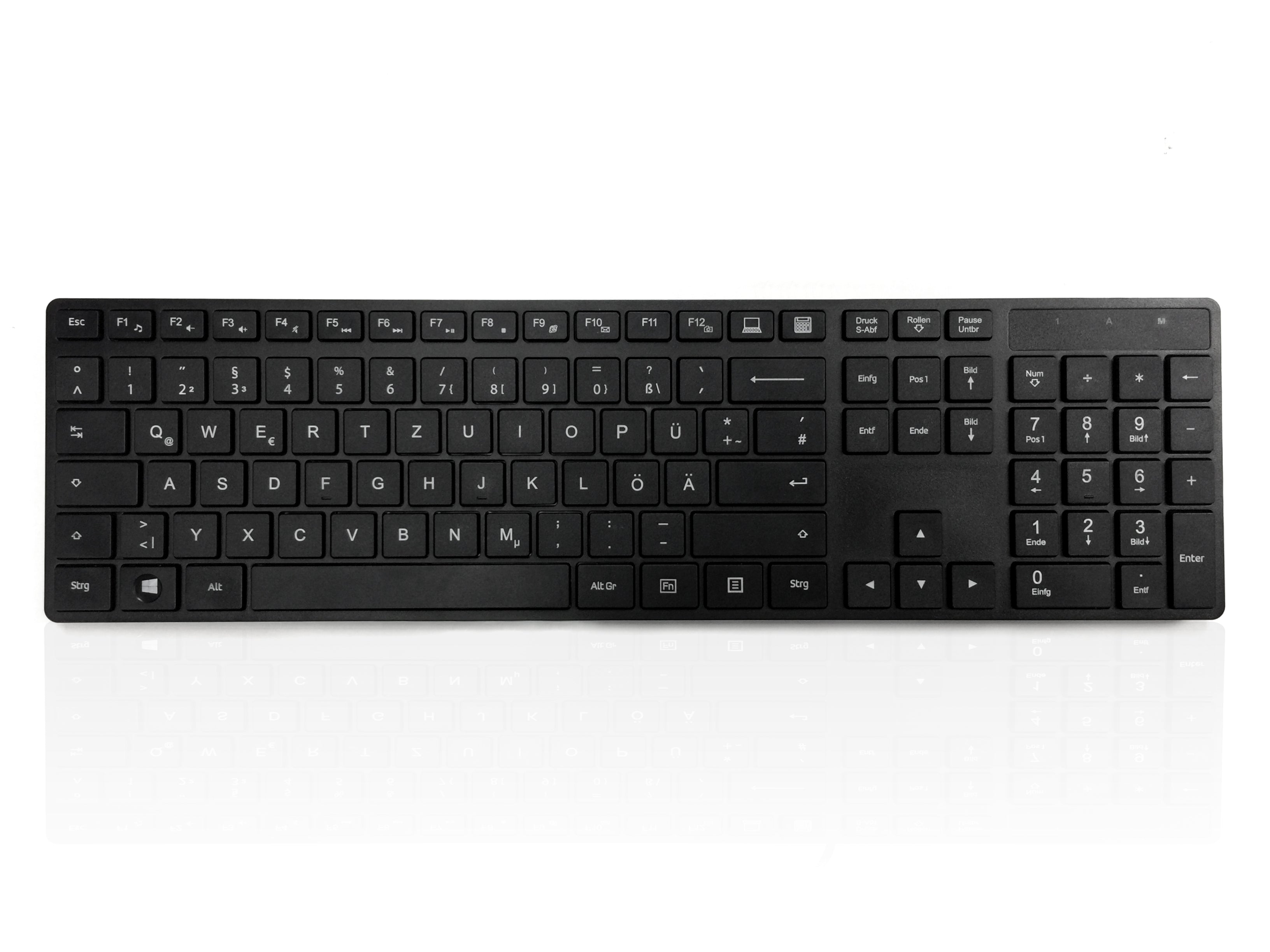 Accuratus 301 - PS/2 Full Size Super Slim Multimedia Keyboard with Square Modern Keys in Black