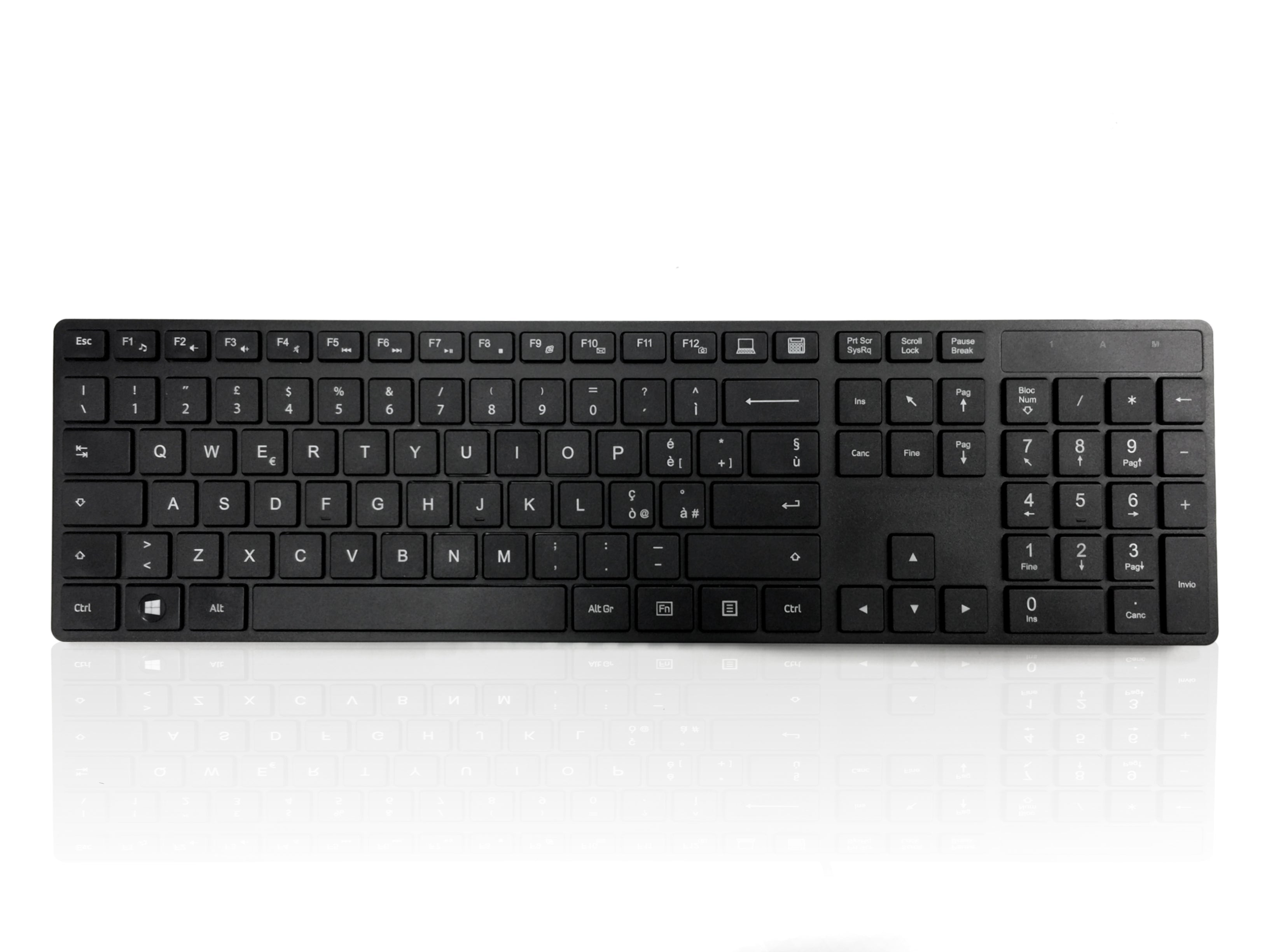 Accuratus 301 - PS/2 Full Size Super Slim Multimedia Keyboard with Square Modern Keys in Black