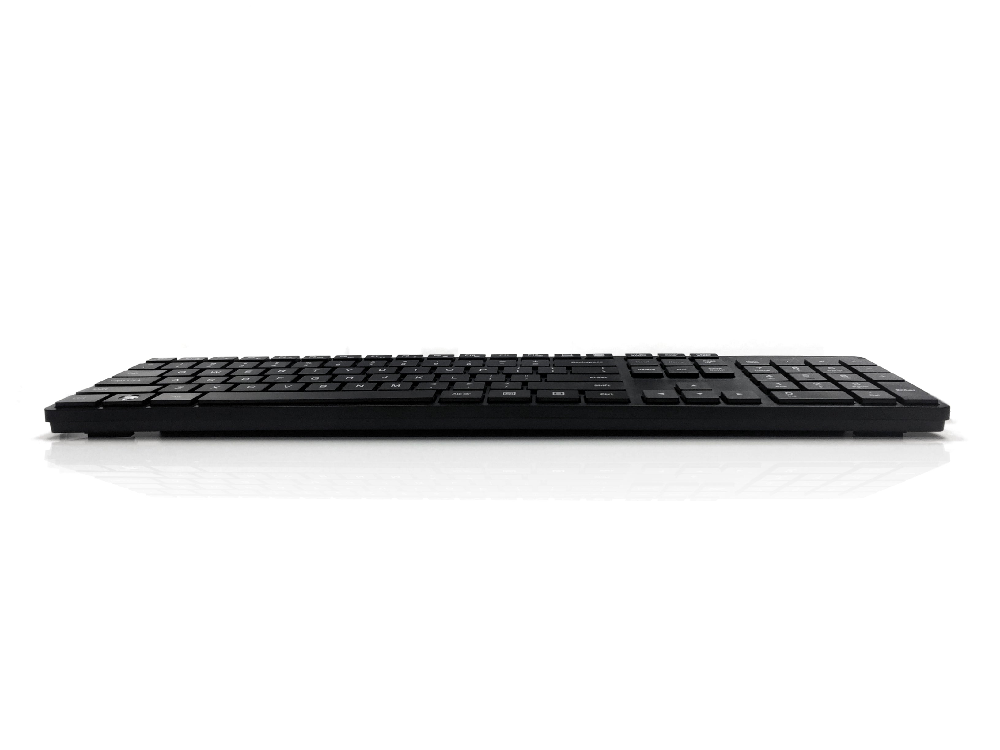 Accuratus 301 - PS/2 Full Size Super Slim Multimedia Keyboard with Square Modern Keys in Black