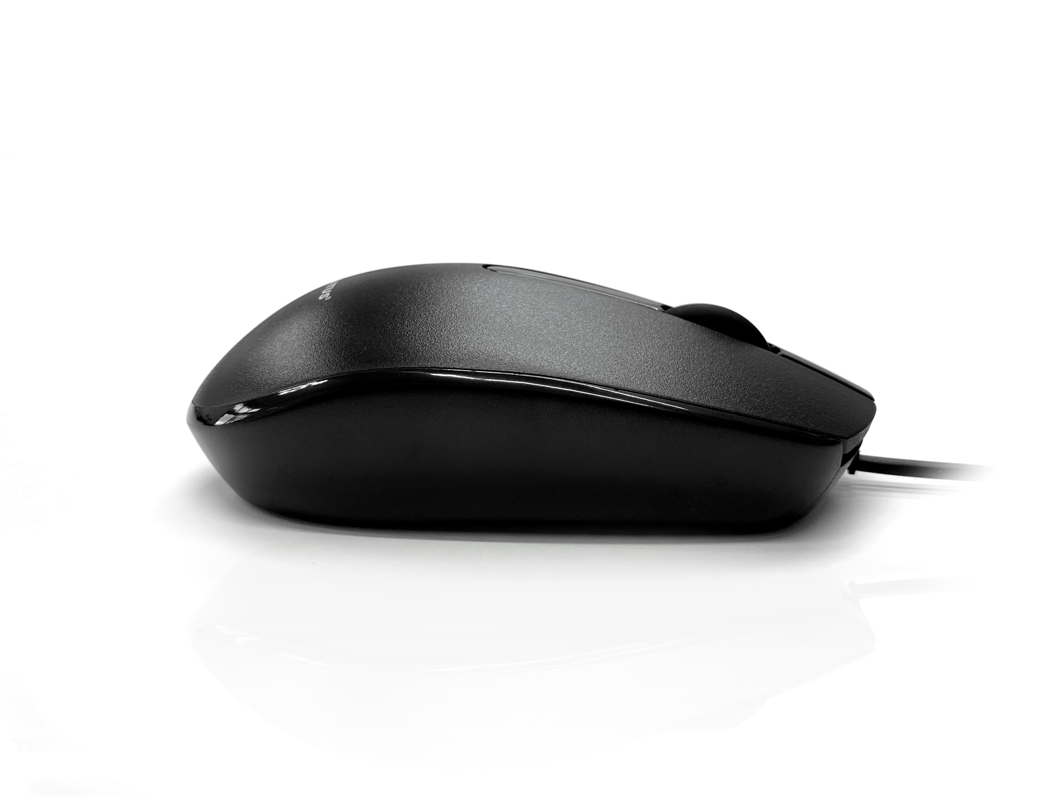 Accuratus M100 BLACK USB Type C - USB Type C Wired Full Size Slim Mouse with Gloss Black and Matt Black Tactile Case