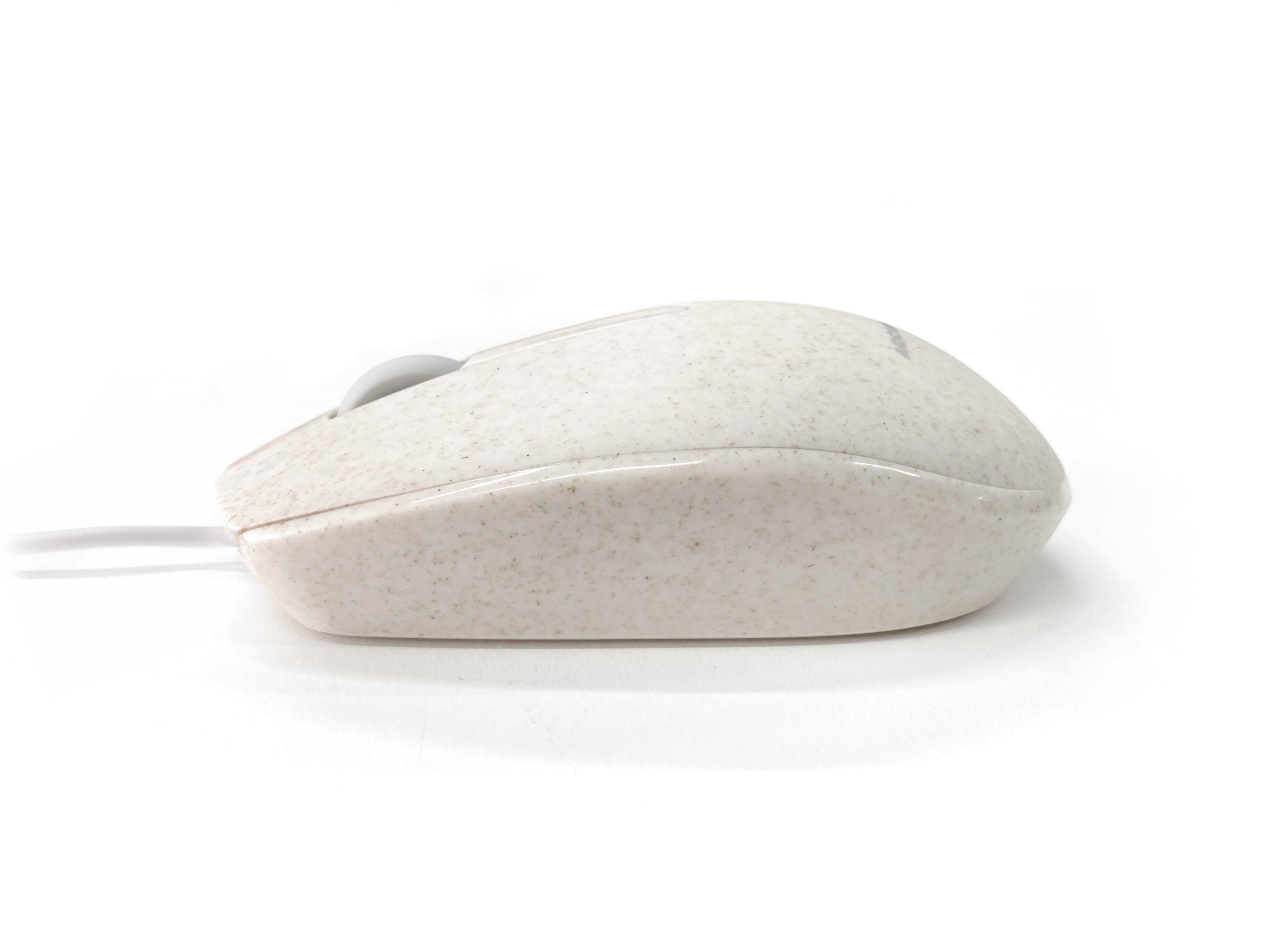 Accuratus Bioplastic M100 Mouse - USB Wired Full Size Mouse with White Biodegradable Case & Buttons - White