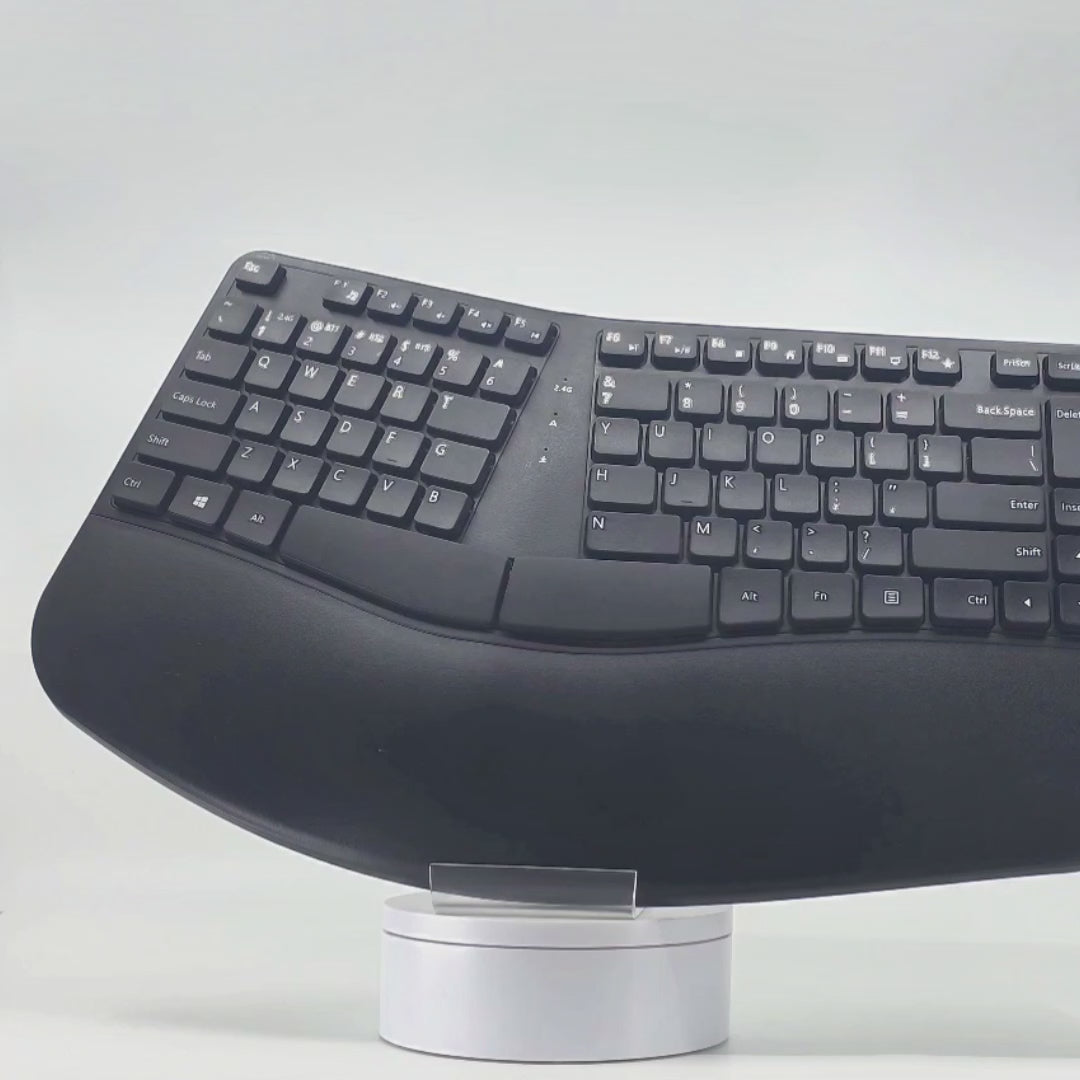 Accuratus Contour Multidevice Wireless - Bluetooth & RF Wireless Sculptured Ergonomic Split Key Multimedia Keyboard with Reverse Tilt