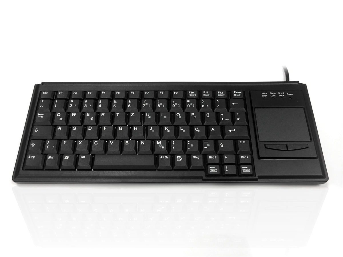 Accuratus K82B - Mini clavier à touches ciseaux USB haut de gamme avec pavé tactile - Disposition ALLEMAND