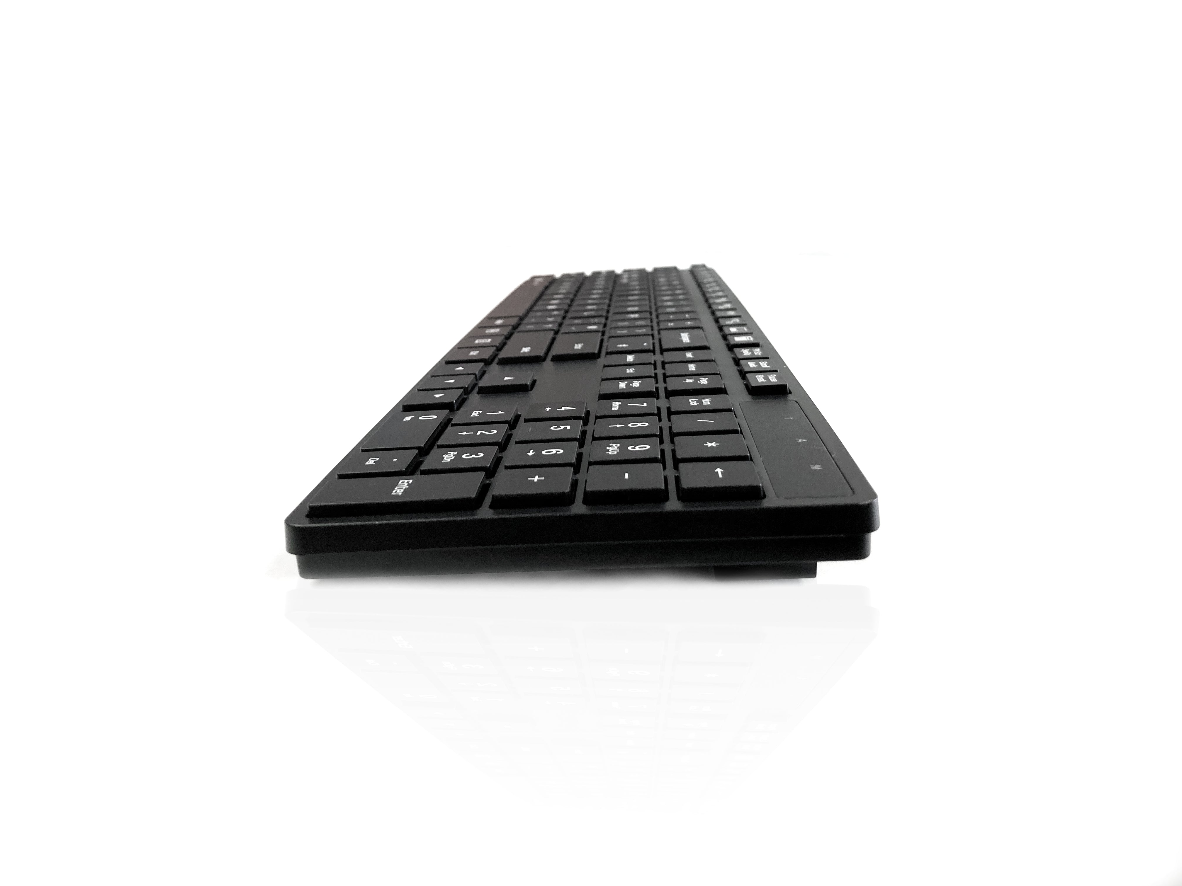 Accuratus 301 Wireless Multi-Device - Dual Bluetooth &amp; RF 2.4GHz Wireless Multidevice Multidevice Full Size Super Slim Multimedia Keyboard with Square Modern Keys in Black - UK English Layout