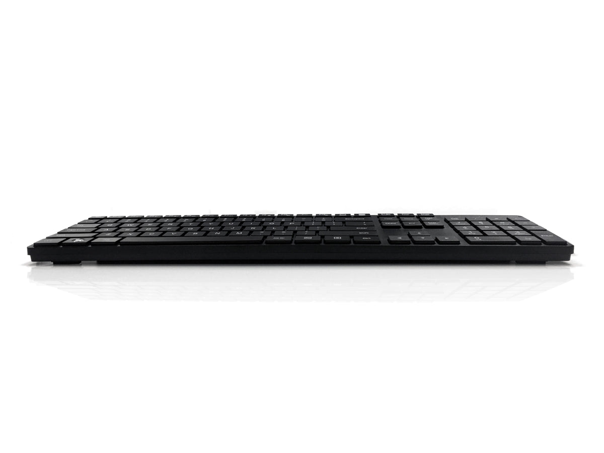 Accuratus 301 - Clavier multimédia ultra fin USB pleine taille avec touches carrées modernes en noir - Disposition tchèque