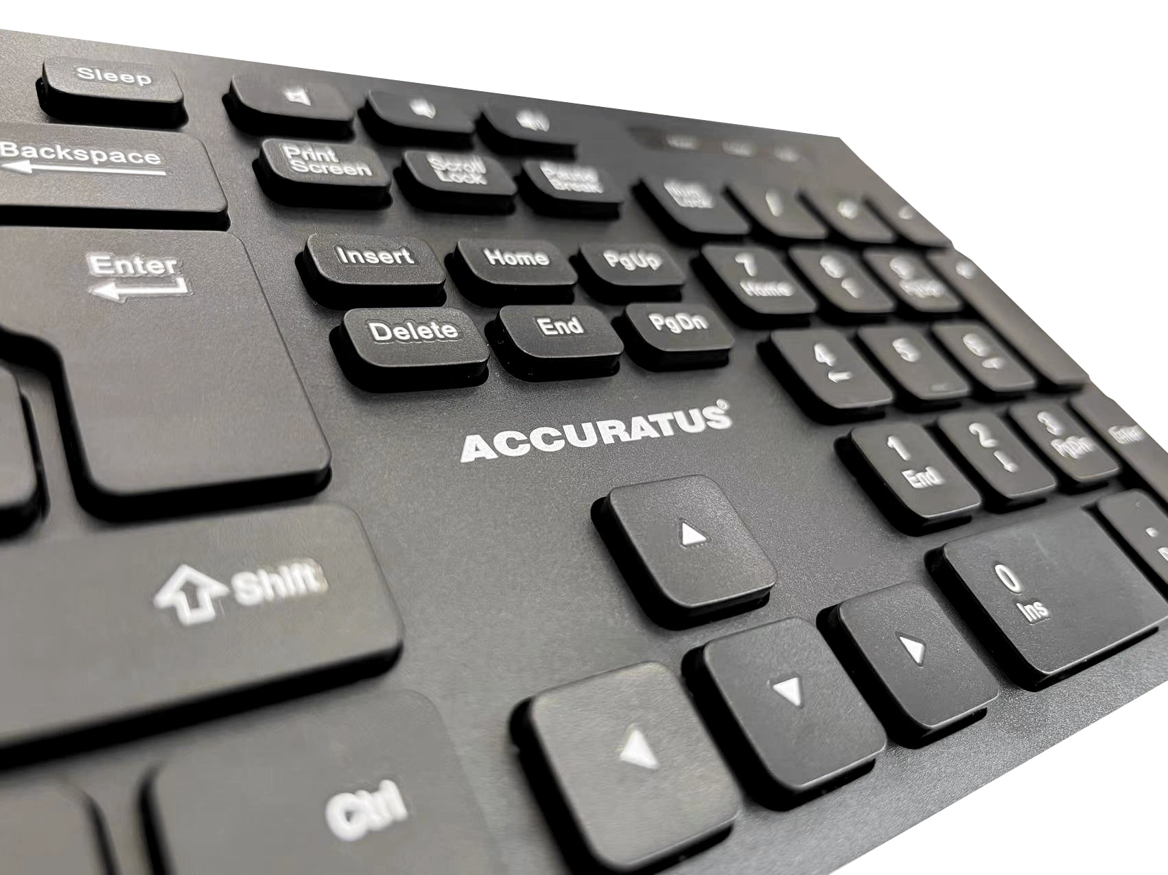 Accuratus 360 Hub - USB Full Size Professional Slim Multimedia Keyboard with 2 Port USB2.0 Hub