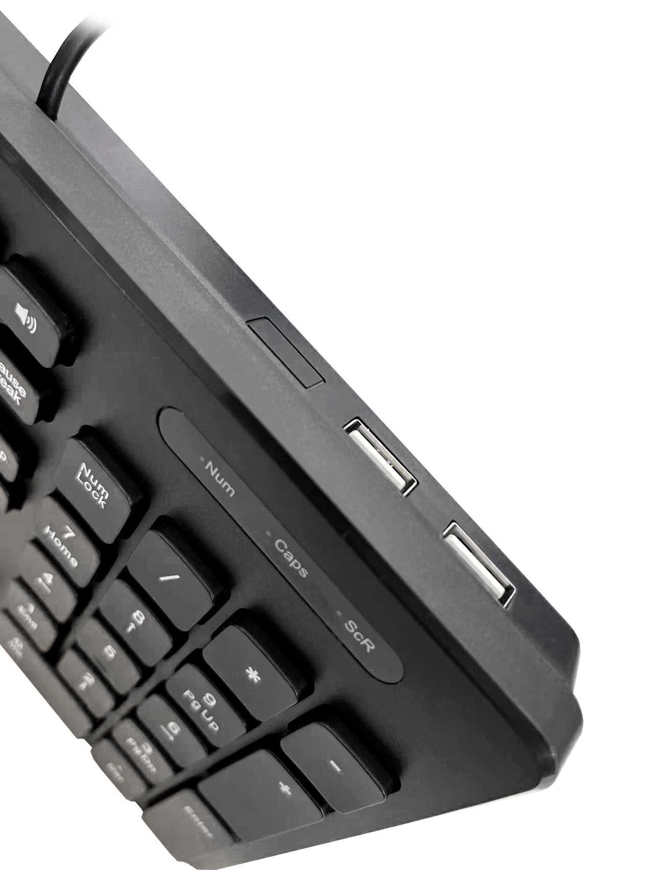 Accuratus 360 Hub - Clavier multimédia mince professionnel USB pleine taille avec concentrateur USB 2.0 à 2 ports