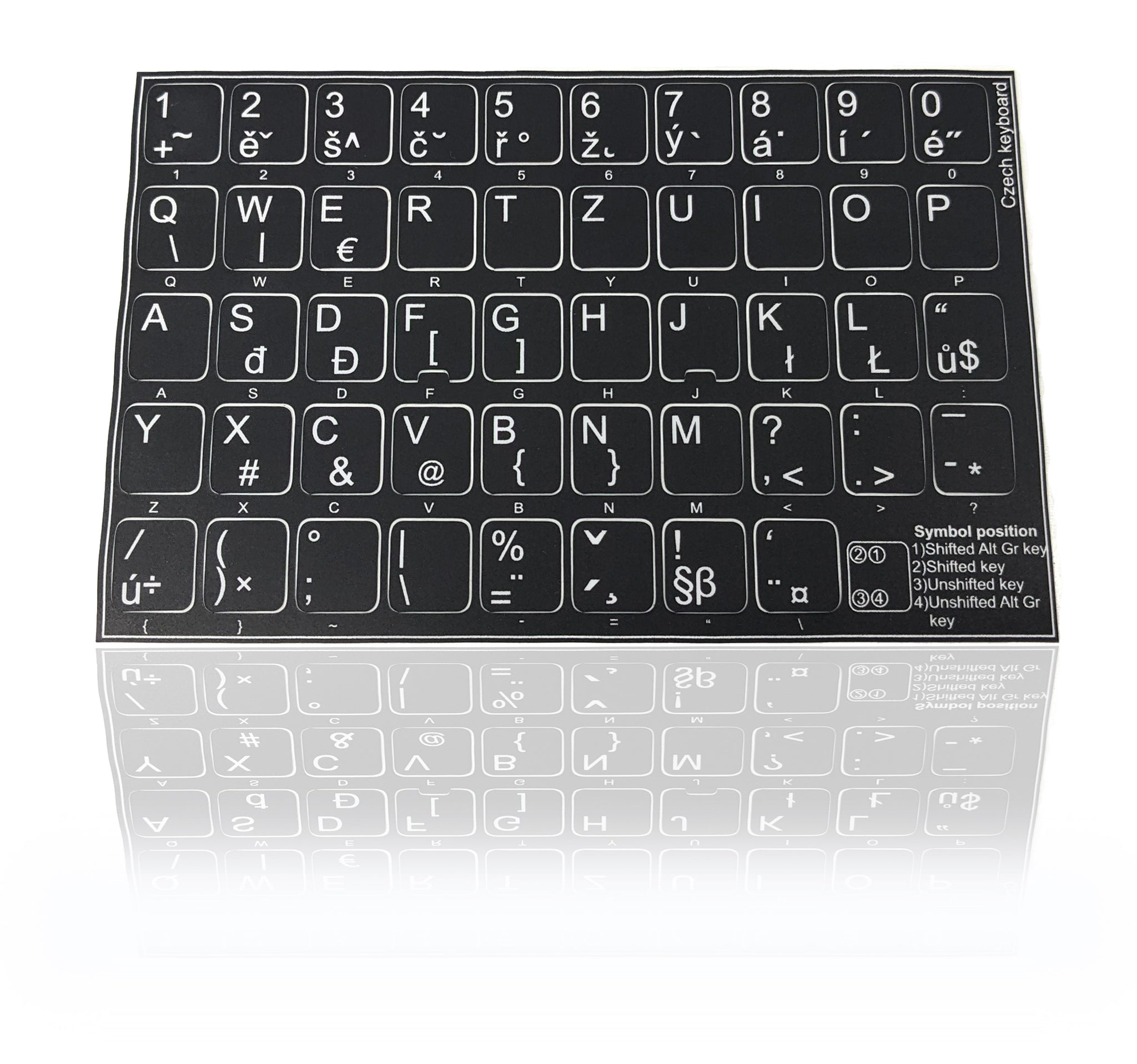 Autocollants Clavier Portugais - Lot De 6 Feuilles PVC Noir Et Blanc - Lettres 11x13 Mm - Pour Remplacer Touches Usées Ou Changer De Disposition - 5