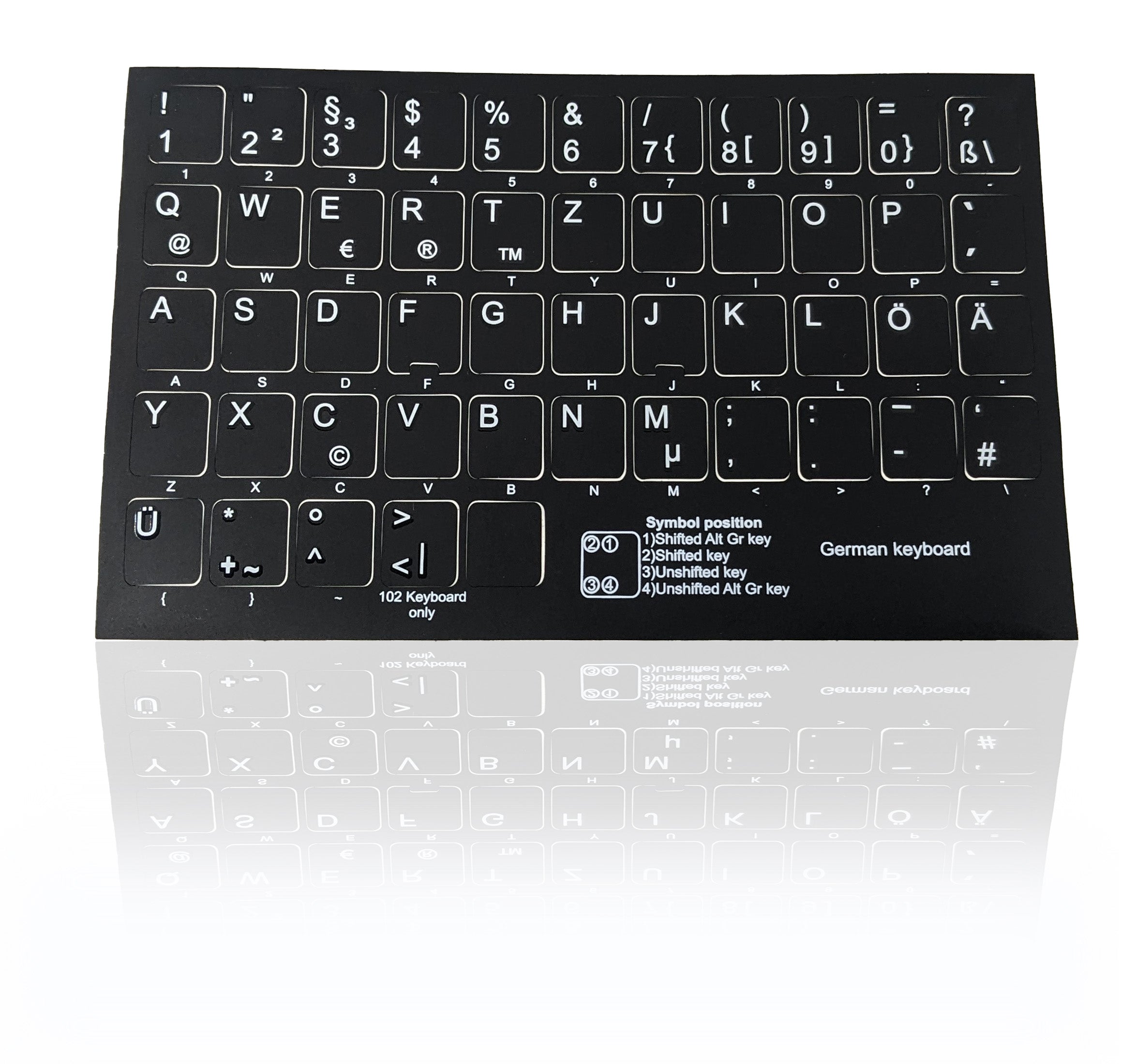 Autocollants pour clavier professionnel Accuratus - Étiquettes opaques non transparentes - Fond noir