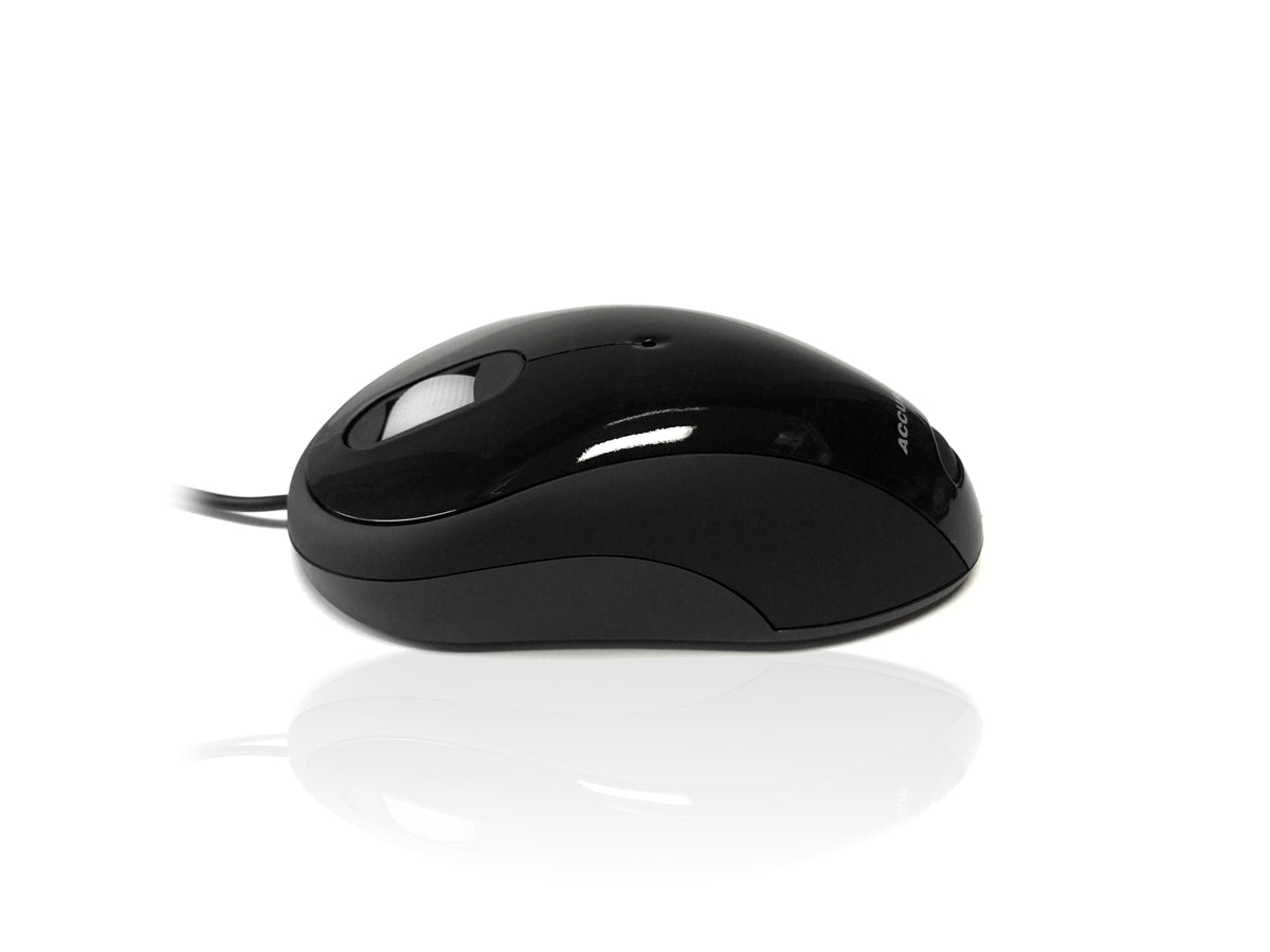Accuratus Image Mouse - Souris d'ordinateur USB pleine grandeur à finition brillante - Noir
