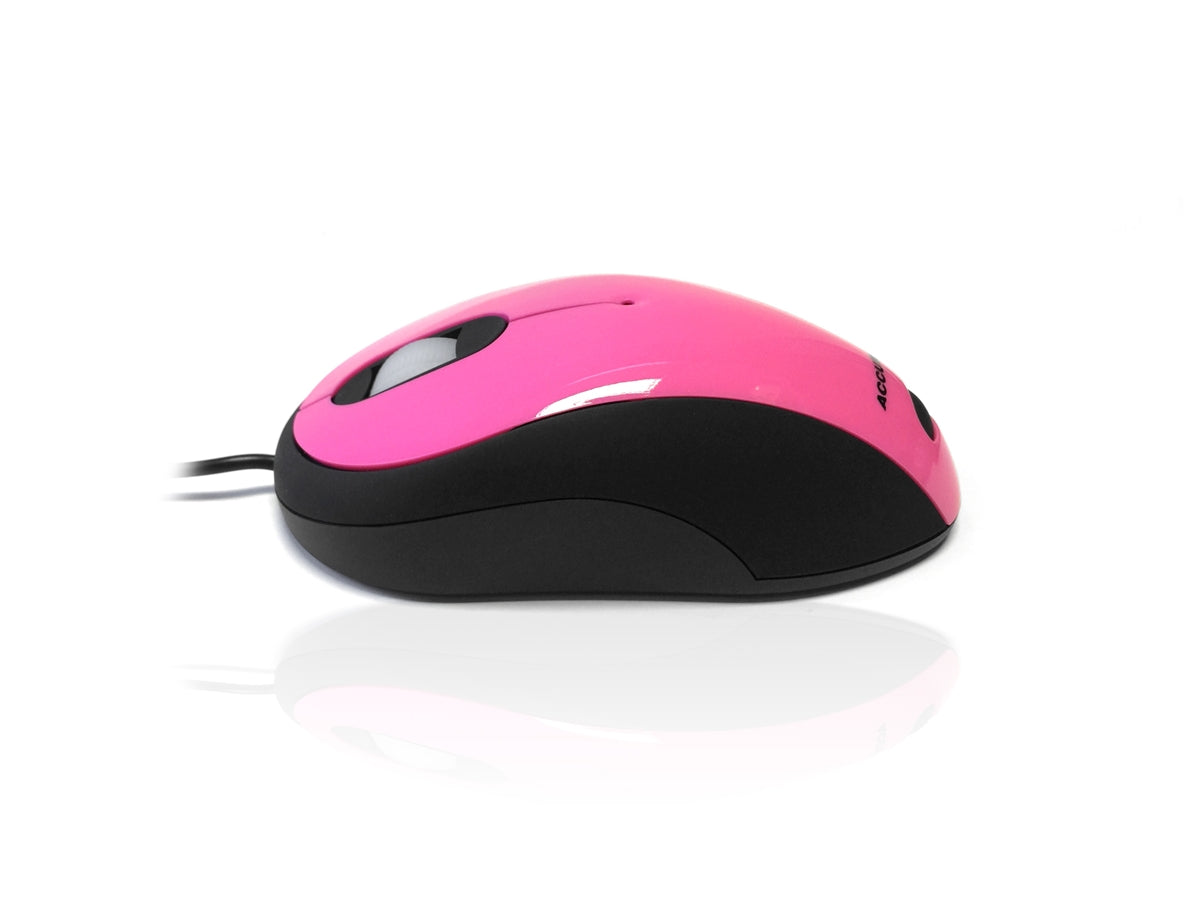 Accuratus Image Mouse - Souris d'ordinateur USB pleine grandeur finition brillante - Rose vif