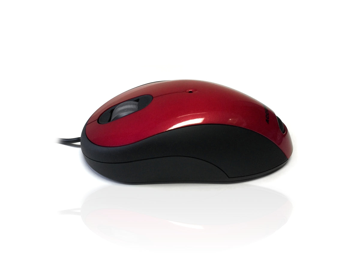 Accuratus Image Mouse - Souris d'ordinateur USB pleine taille à finition brillante - Rouge
