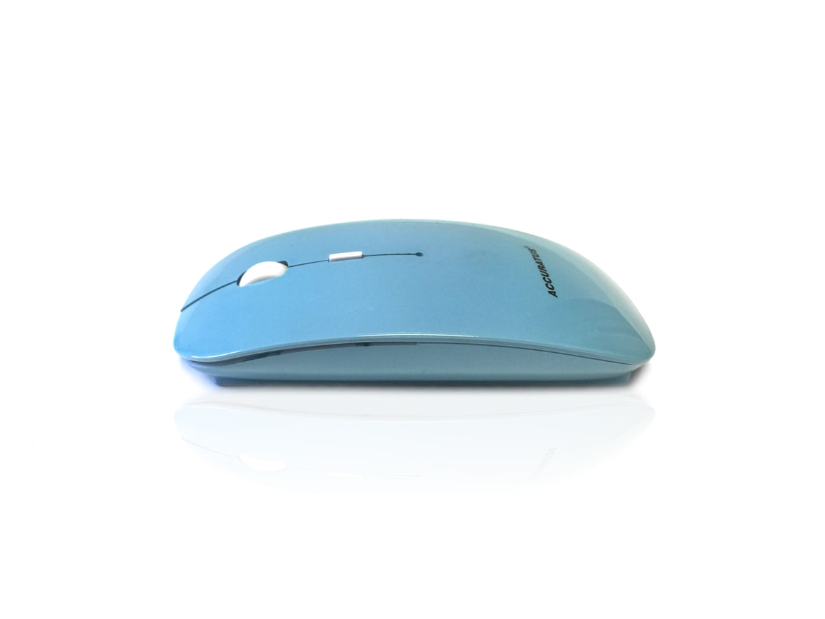 Accuratus Image RF - Souris optique sans fil RF 2,4 Ghz élégante et brillante avec nano-récepteur - Bleu clair