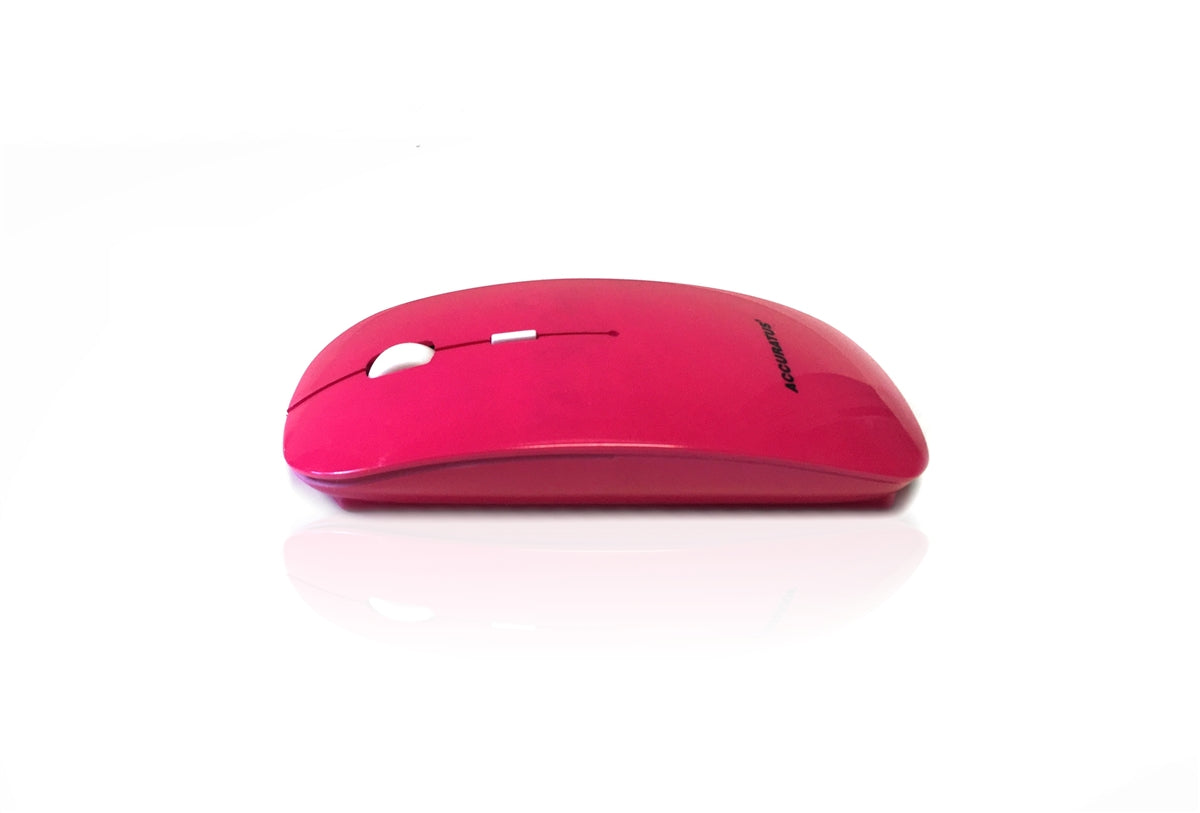 Accuratus Image RF - Wireless RF 2.4Ghz Sleek Slim Glossy Finish Optical Mouse with Nano Receiver - Hot Pink