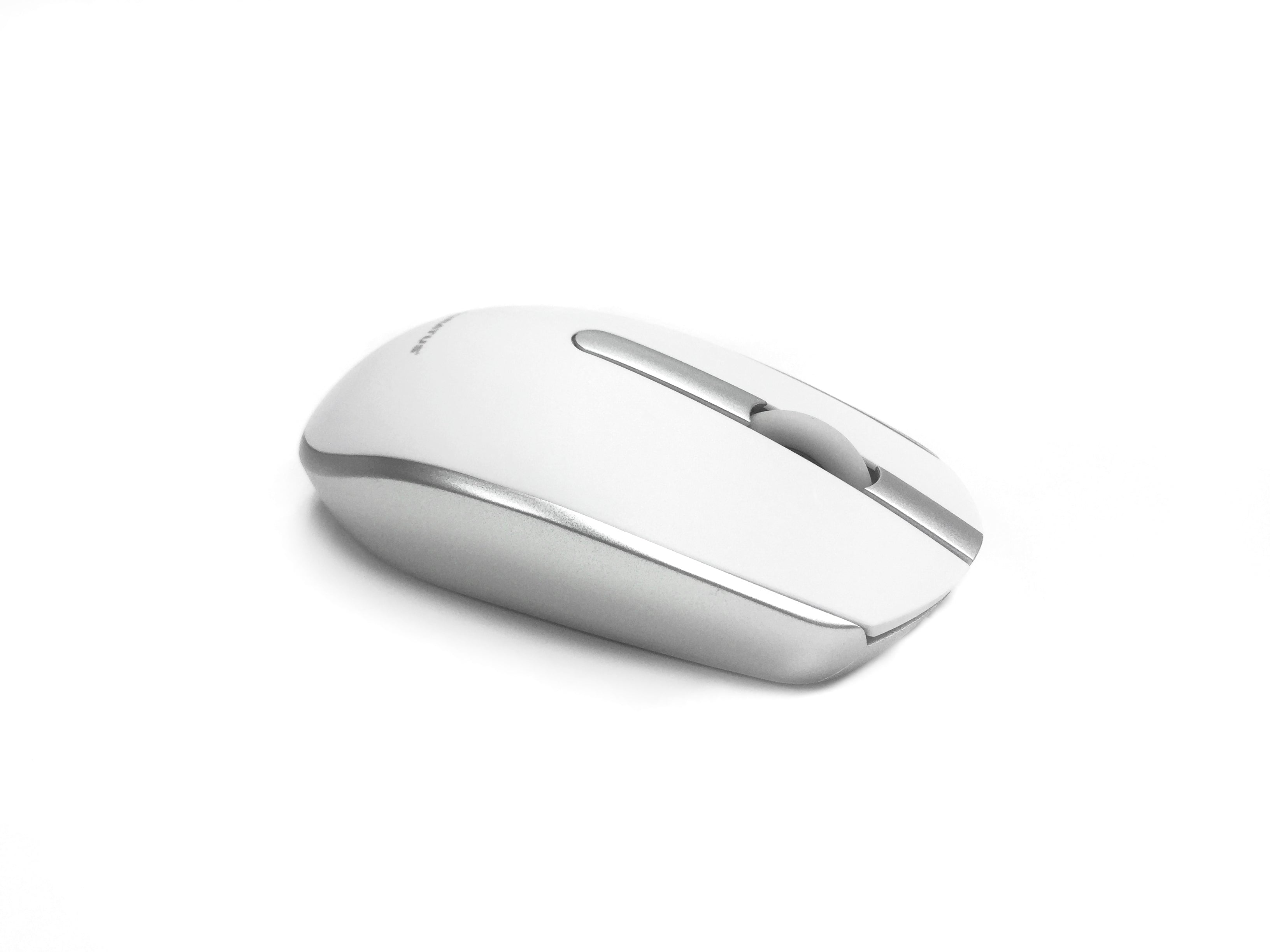 Accuratus M100 Multidevice Wireless - Multidevice Dual Bluetooth 5.1 & RF 2.4Ghz Wireless Full Size Mouse - Silver & White