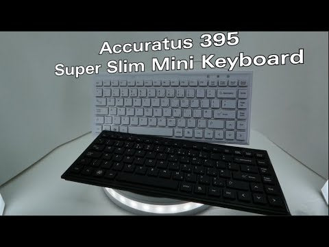 Accuratus 395 White - USB Super Slim Mini Keyboard with Square Modern Keys in Pure White
