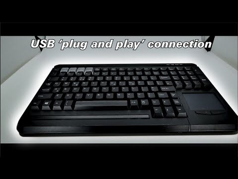 Accuratus S109C - Clavier USB compact QWERTY et programmable POS 109 touches avec MSR et pavé tactile