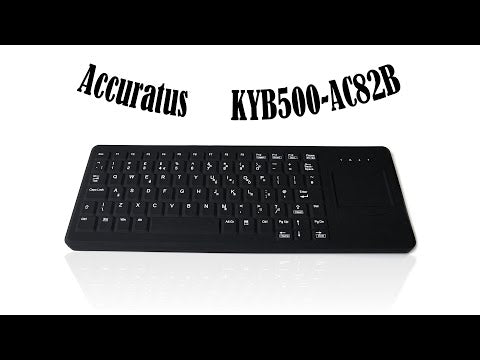 Accuratus AC82B - USB IP68 Fully Sealed Washable Mini Scissor Key Keyboard with Touchpad