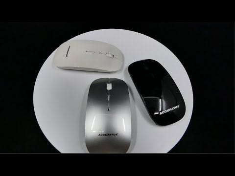 Accuratus Image RF - Wireless RF 2.4Ghz Sleek Slim Glossy Finish Optical Mouse with Nano Receiver - White