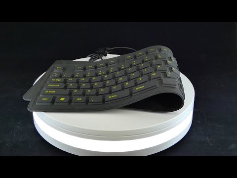 Accuratus WP127 V2 - Clavier USB et PS/2 pleine taille étanche IP54 flexible enroulable en silicone avec légendes des touches haute visibilité